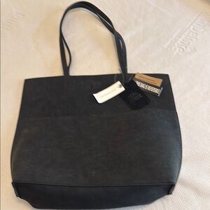 Anthropologie Black Suede Tote NWT